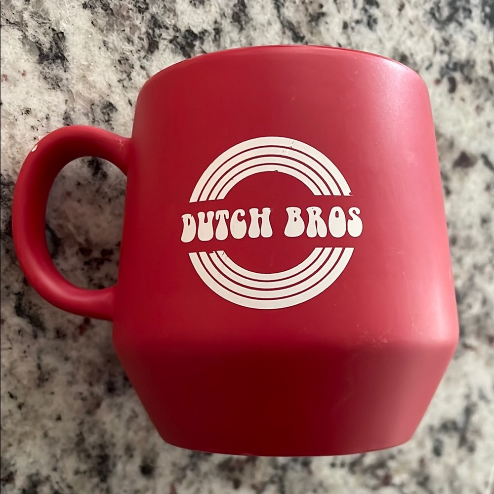 Dutch Bros Red Ceramic Coffee Mug